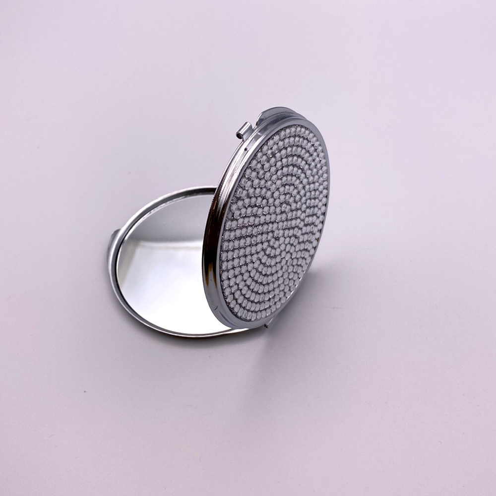 Small Compact Doubled-Sided Embellished Mirror